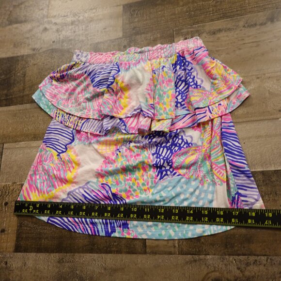 Lilly Pulitzer Ruffle Mini Skirt Women’s Small Multicolor Tropical Print - Picture 5 of 8